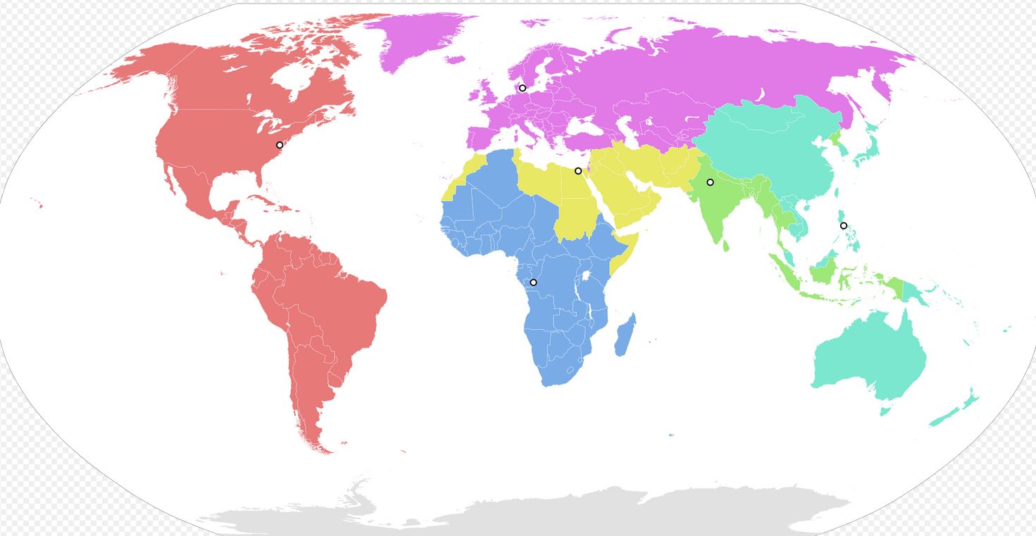 Regioner medellivslängd enligt WHO